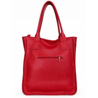 - HIT - CZERWONA TOREBKA SKÓRA NATURALNA SHOPPER A4 DAMSKA TORBA SKÓRZANA